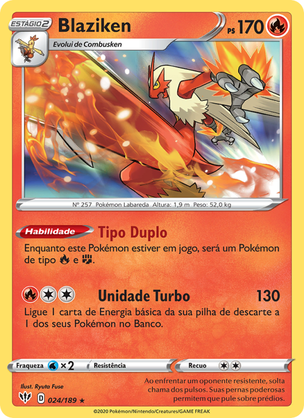 Blaziken 24 — Escuridão Incandescente (Portuguese Pokémon TCG card)