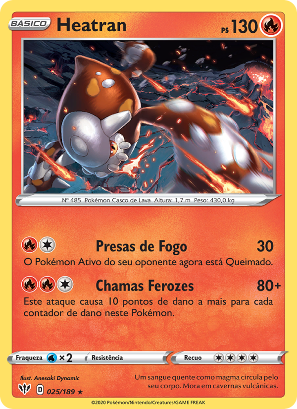 Heatran 25 — Escuridão Incandescente (Portuguese Pokémon TCG card)