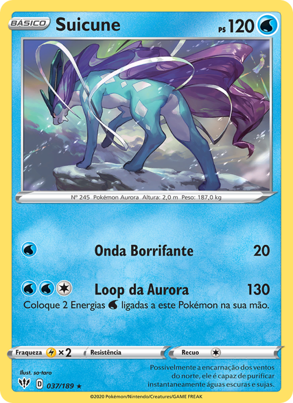 Suicune 37 — Escuridão Incandescente (Portuguese Pokémon TCG card)