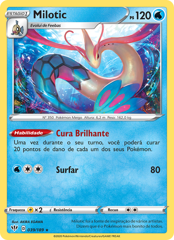 Milotic 39 — Escuridão Incandescente (Portuguese Pokémon TCG card)