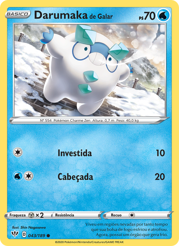 Darumaka de Galar 43 — Escuridão Incandescente (Portuguese Pokémon TCG card)
