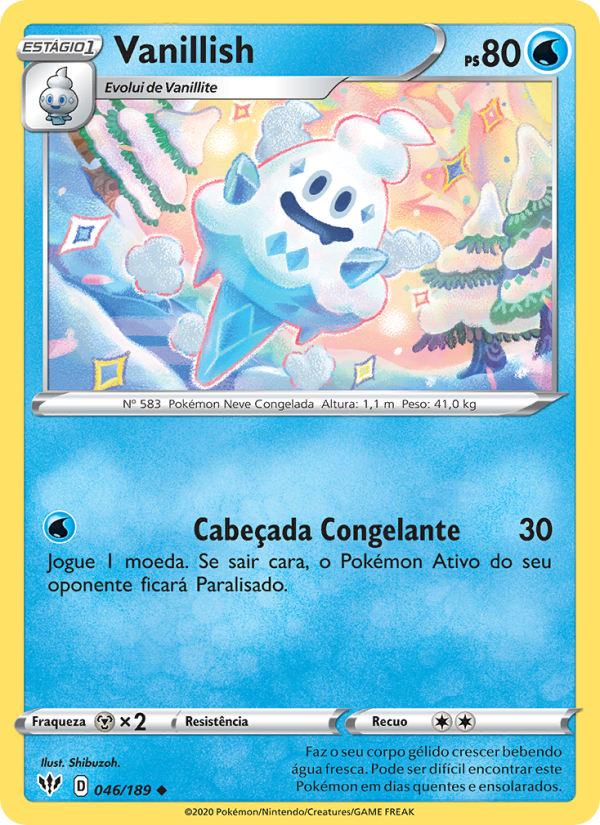Vanillish 46 — Escuridão Incandescente (Portuguese Pokémon TCG card)