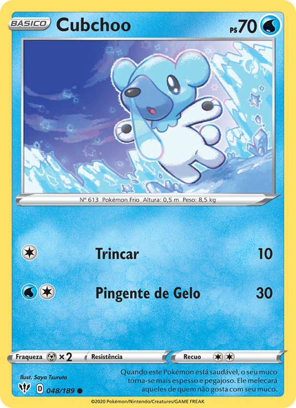 Cubchoo 48 — Escuridão Incandescente (Portuguese Pokémon TCG card)