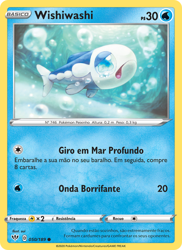 Wishiwashi 50 — Escuridão Incandescente (Portuguese Pokémon TCG card)