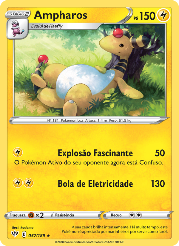 Ampharos 57 — Escuridão Incandescente (Portuguese Pokémon TCG card)