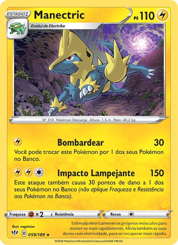 Manectric 59 — Escuridão Incandescente (Portuguese Pokémon TCG card)