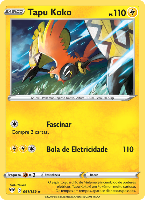 Tapu Koko 61 — Escuridão Incandescente (Portuguese Pokémon TCG card)