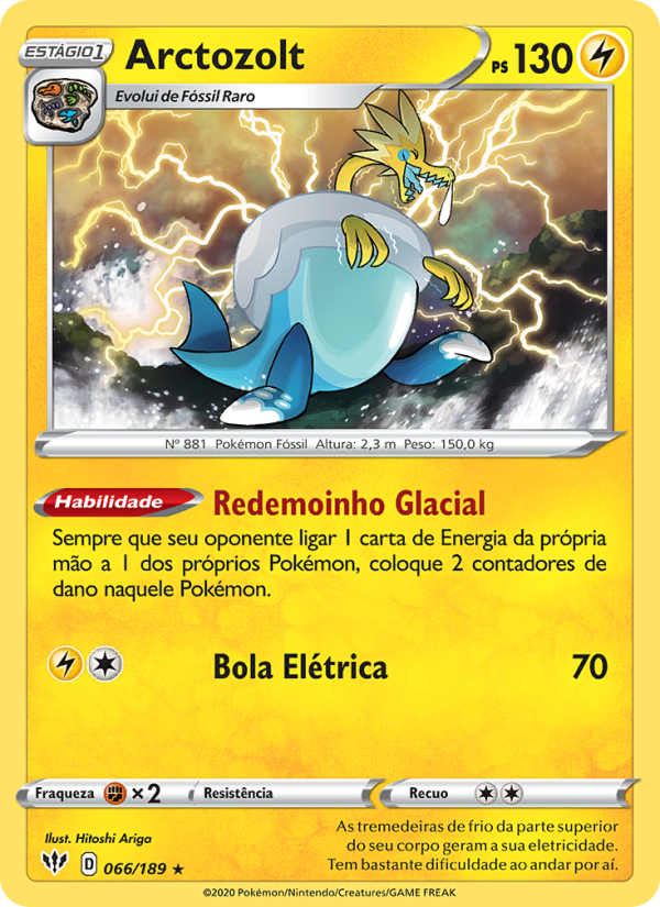 Arctozolt 66 — Escuridão Incandescente (Portuguese Pokémon TCG card)