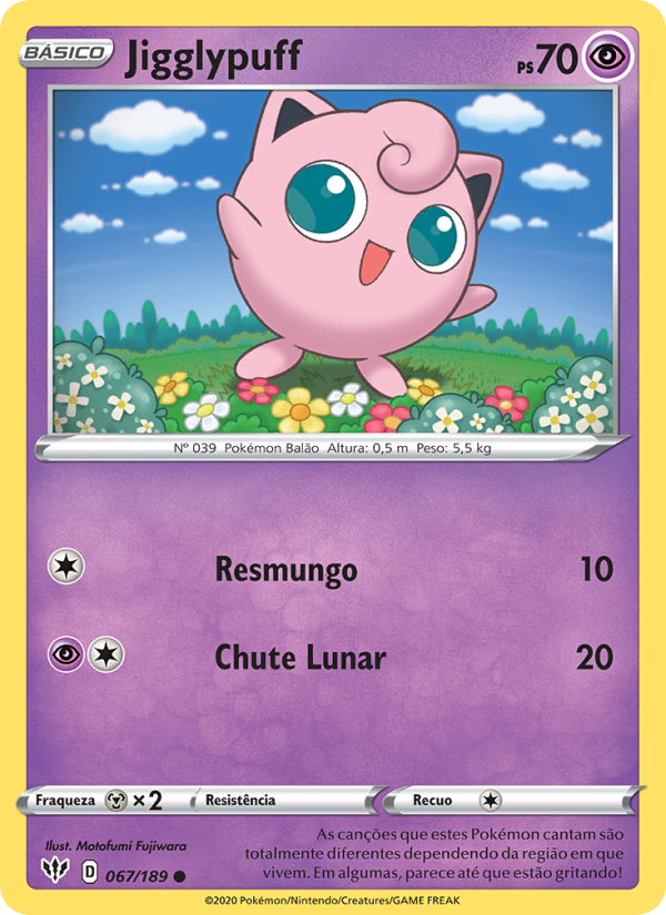 Jigglypuff 67 — Escuridão Incandescente (Portuguese Pokémon TCG card)