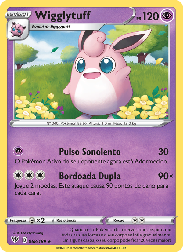 Wigglytuff 68 — Escuridão Incandescente (Portuguese Pokémon TCG card)
