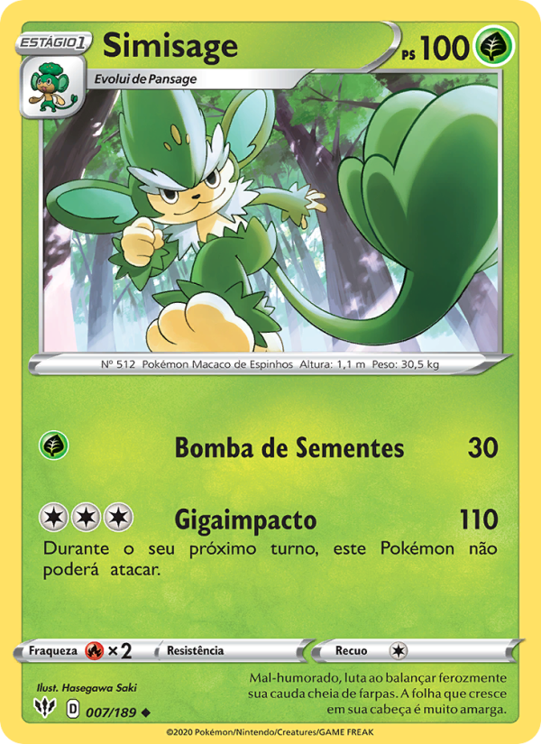 Simisage 7 — Escuridão Incandescente (Portuguese Pokémon TCG card)