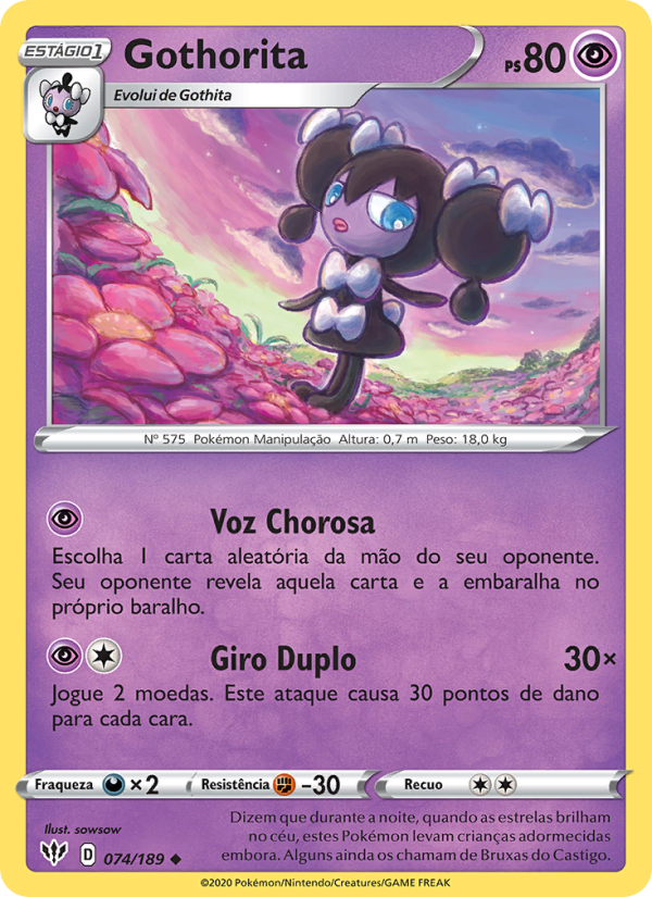 Gothorita 74 — Escuridão Incandescente (Portuguese Pokémon TCG card)