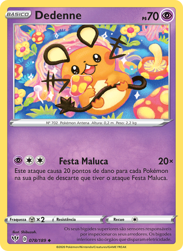 Dedenne 78 — Escuridão Incandescente (Portuguese Pokémon TCG card)
