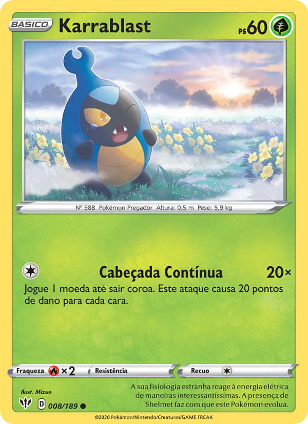 Karrablast 8 — Escuridão Incandescente (Portuguese Pokémon TCG card)