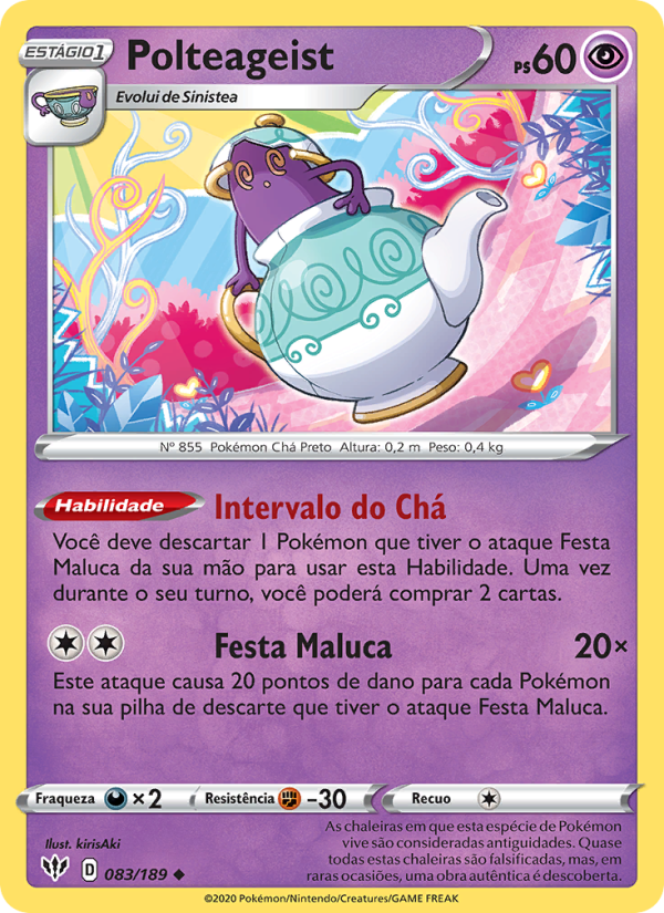 Polteageist 83 — Escuridão Incandescente (Portuguese Pokémon TCG card)