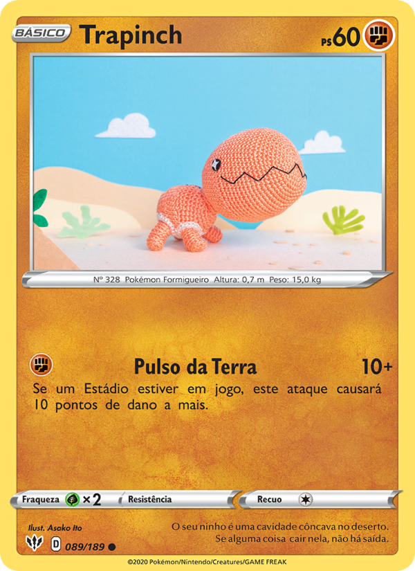 Trapinch 89 — Escuridão Incandescente (Portuguese Pokémon TCG card)