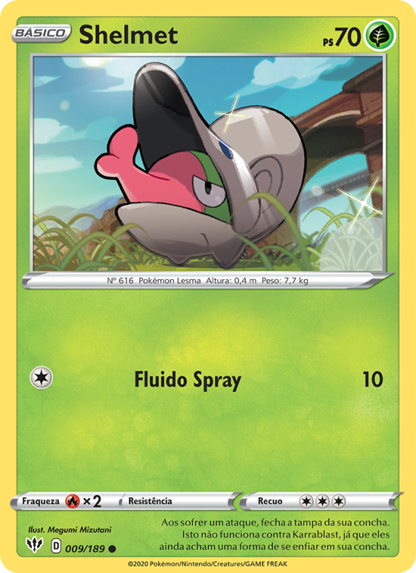 Shelmet 9 — Escuridão Incandescente (Portuguese Pokémon TCG card)