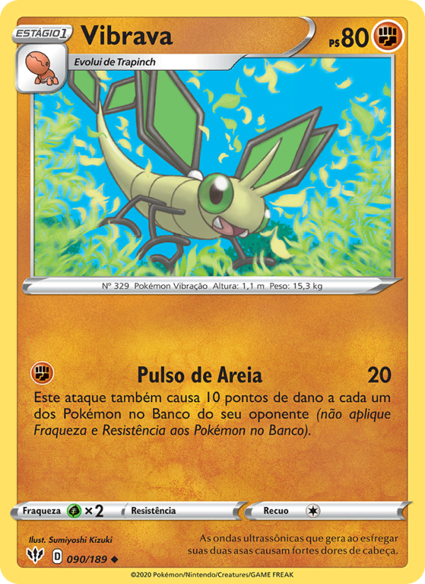 Vibrava 90 — Escuridão Incandescente (Portuguese Pokémon TCG card)