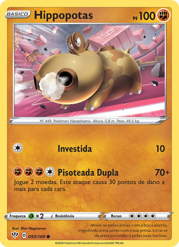Hippopotas 93 — Escuridão Incandescente (Portuguese Pokémon TCG card)