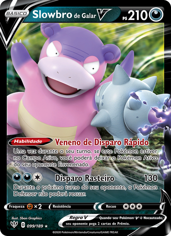 Slowbro de Galar V 99 — Escuridão Incandescente (Portuguese Pokémon TCG card)
