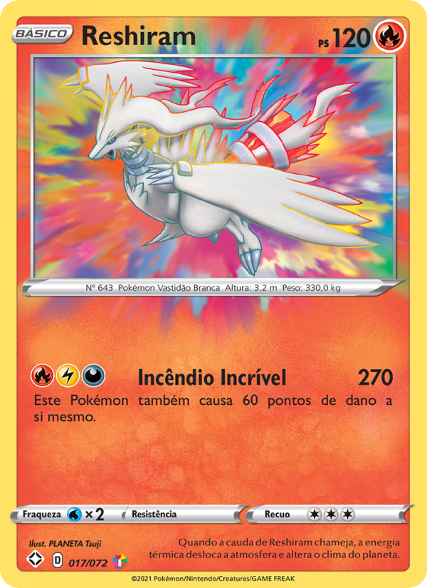 Reshiram 17 — Destinos Brilhantes (Portuguese Pokémon TCG card)