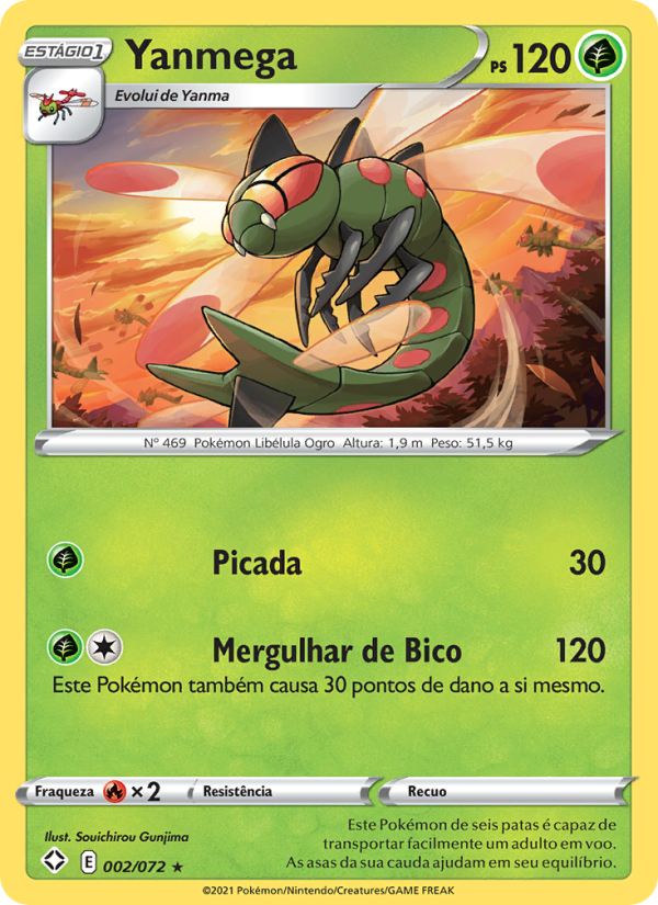 Yanmega 2 — Destinos Brilhantes (Portuguese Pokémon TCG card)