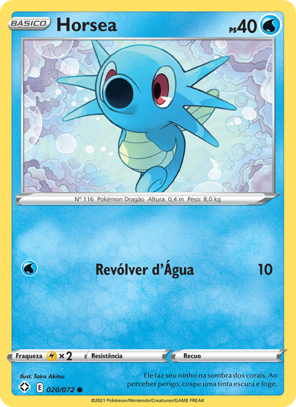 Horsea 20 — Destinos Brilhantes (Portuguese Pokémon TCG card)