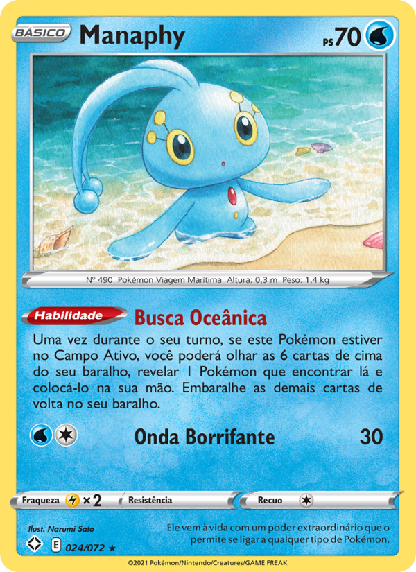 Manaphy 24 — Destinos Brilhantes (Portuguese Pokémon TCG card)