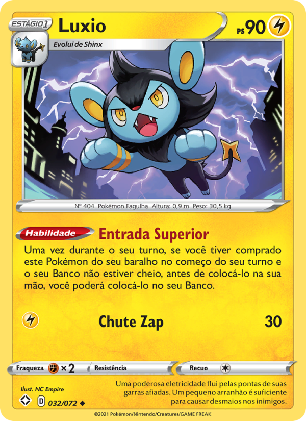 Luxio 32 — Destinos Brilhantes  (Portuguese Pokémon TCG card)