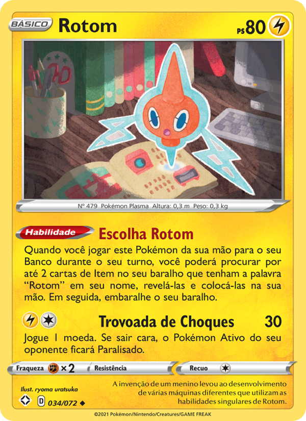 Rotom 34 — Destinos Brilhantes (Portuguese Pokémon TCG card)