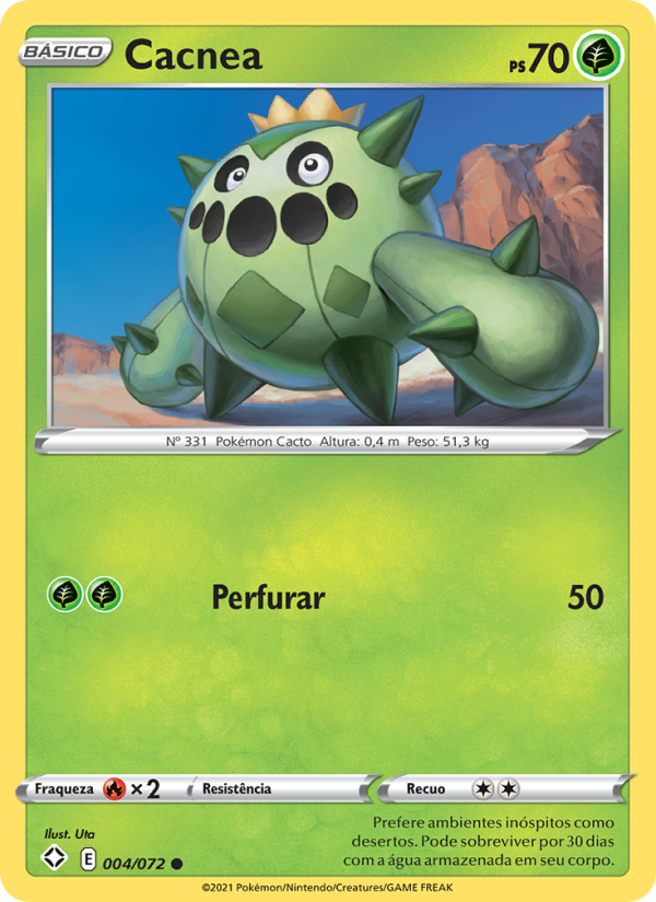 Cacnea 4 — Destinos Brilhantes (Portuguese Pokémon TCG card)