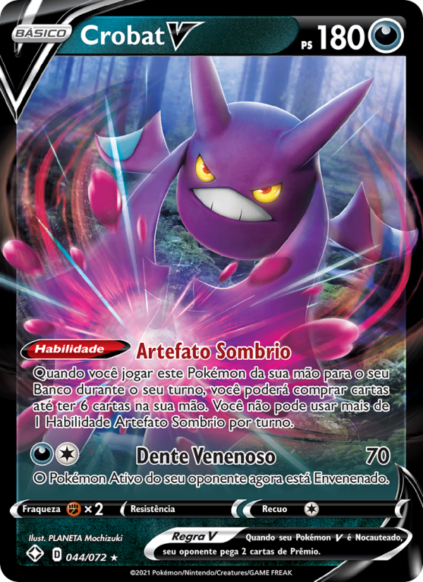Crobat V 44 — Destinos Brilhantes (Portuguese Pokémon TCG card)