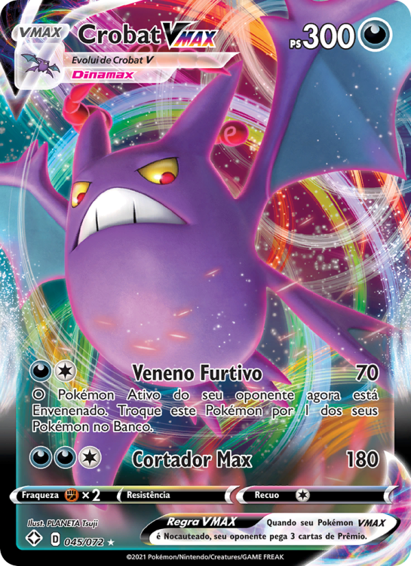 Crobat VMAX 45 — Destinos Brilhantes (Portuguese Pokémon TCG card)