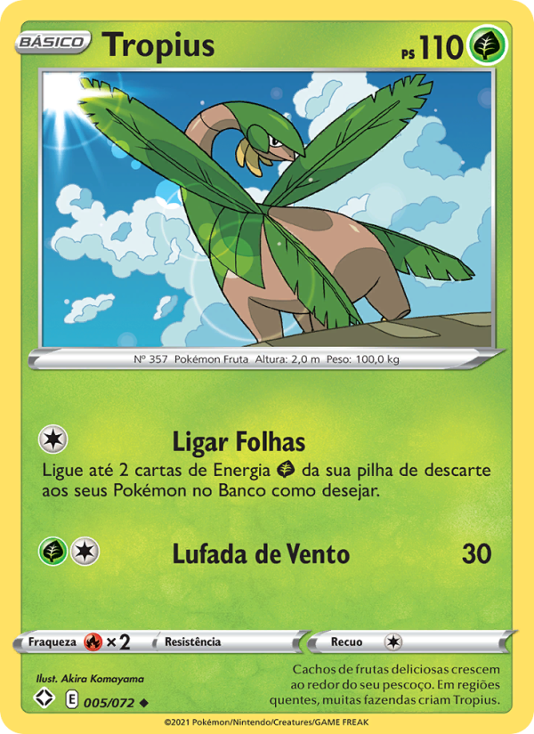 Tropius 5 — Destinos Brilhantes (Portuguese Pokémon TCG card)