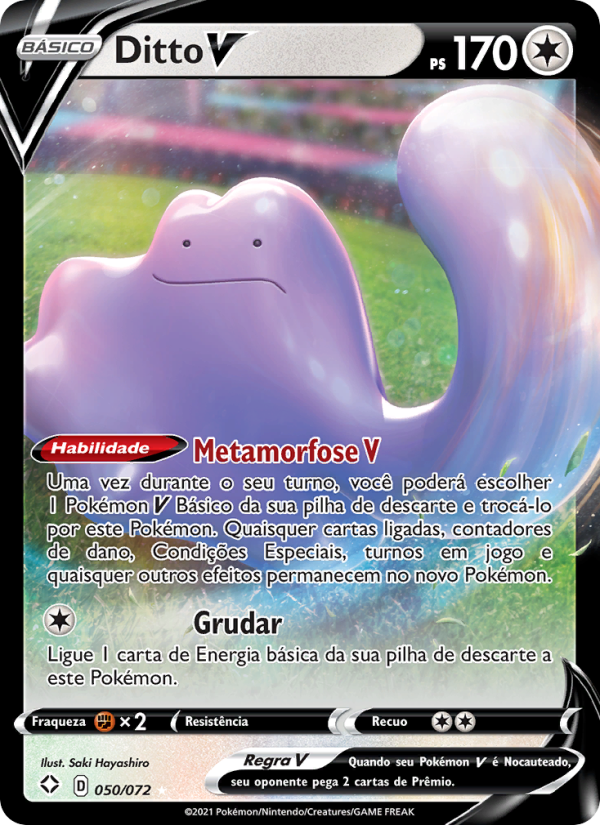 Ditto V 50 — Destinos Brilhantes (Portuguese Pokémon TCG card)