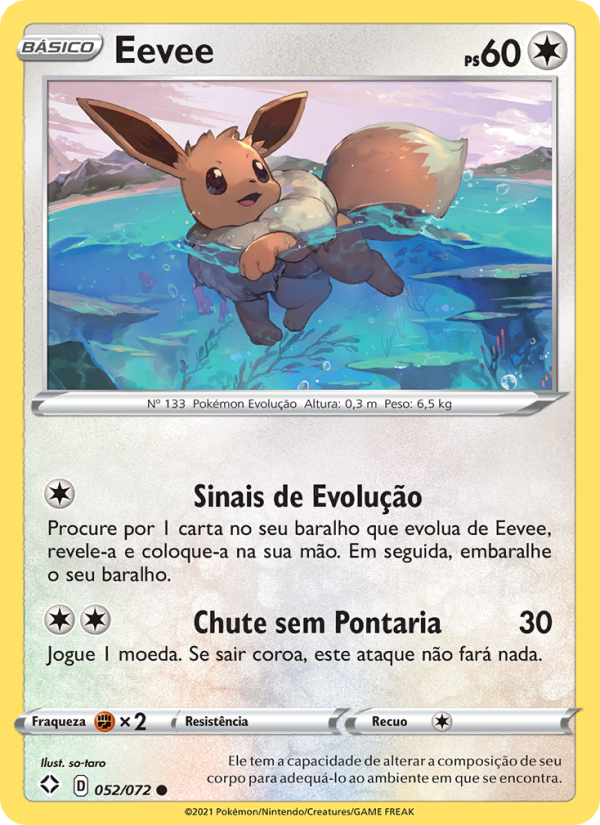 Eevee 52 — Destinos Brilhantes (Portuguese Pokémon TCG card)