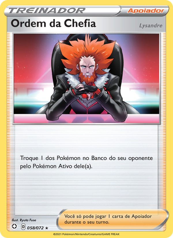 Ordem da Chefia 58 — Destinos Brilhantes (Portuguese Pokémon TCG card)