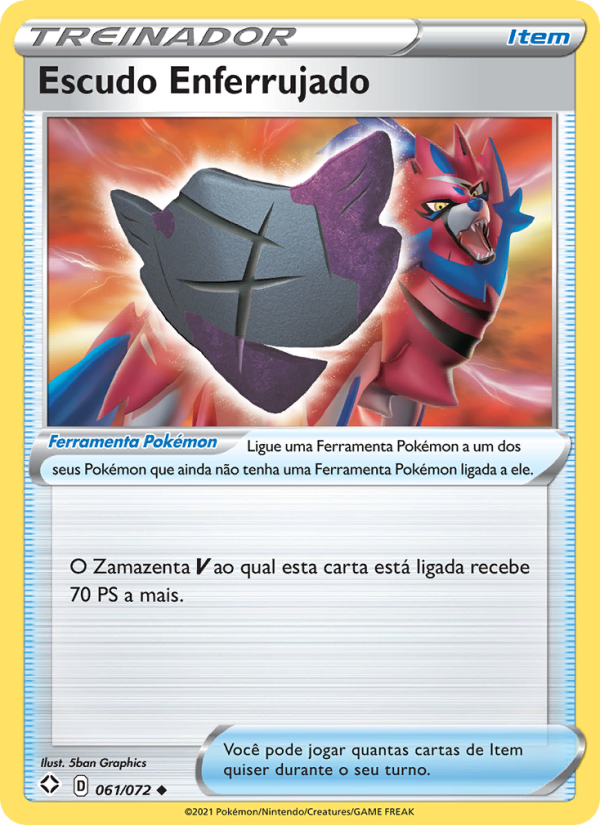 Escudo Enferrujado 61 — Destinos Brilhantes  (Portuguese Pokémon TCG card)
