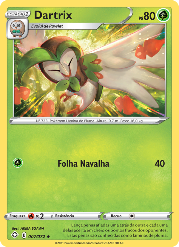 Dartrix 7 — Destinos Brilhantes  (Portuguese Pokémon TCG card)