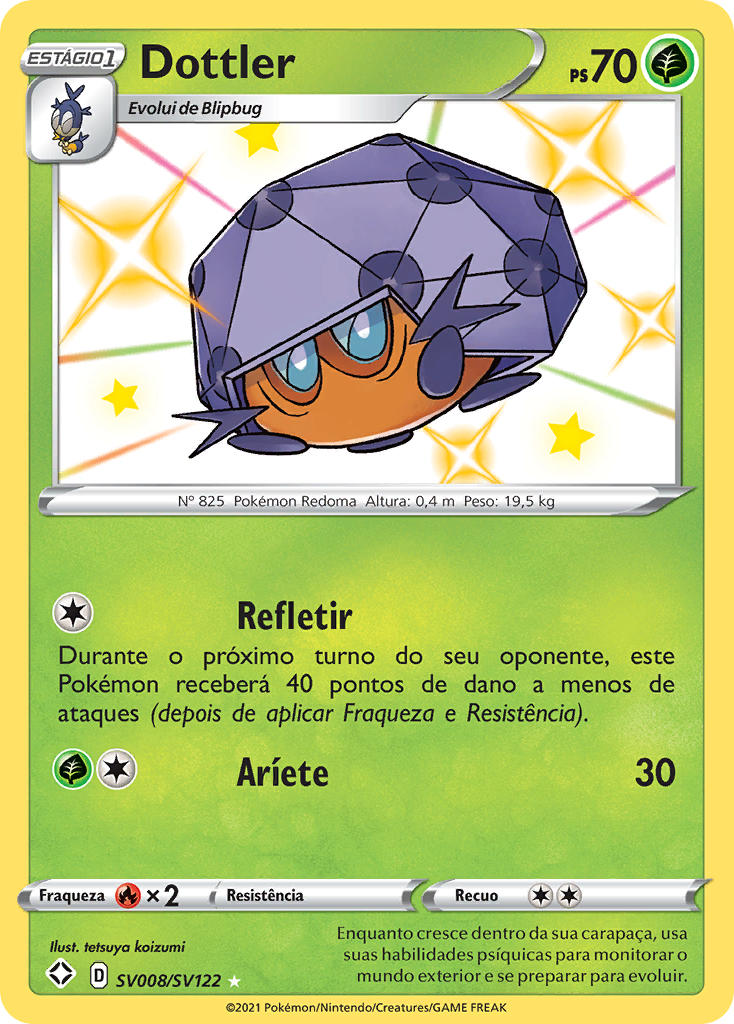 Dottler SV008 — Destinos Brilhantes Cofre Brilhante (Portuguese Pokémon TCG card)