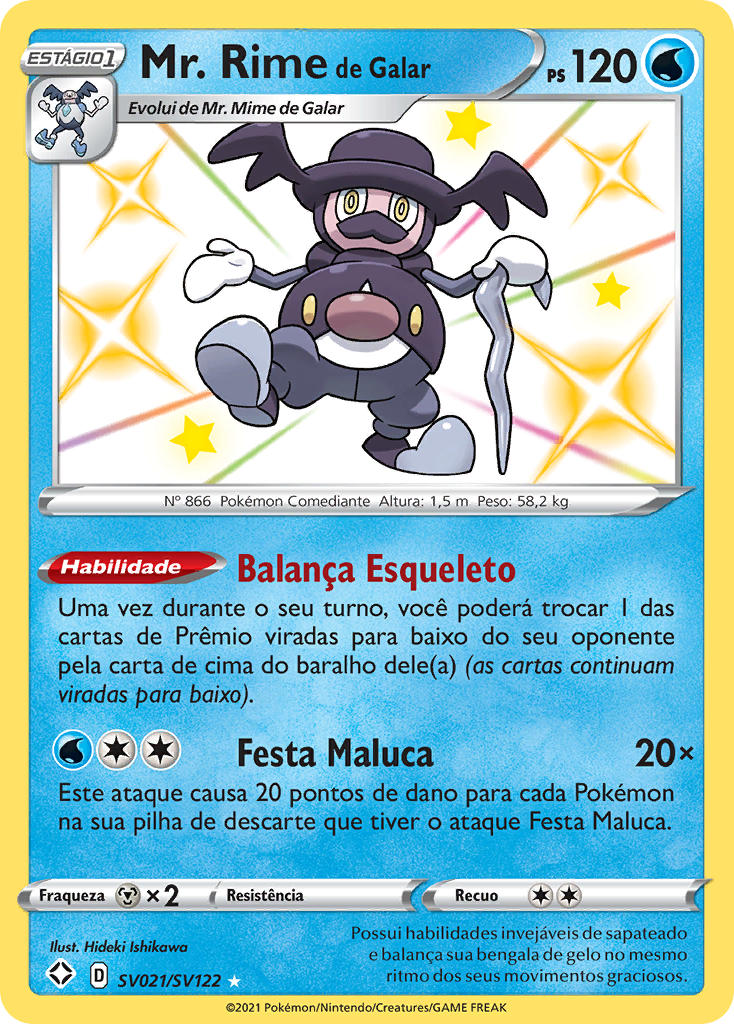 Mr. Rime de Galar SV021 — Destinos Brilhantes Cofre Brilhante (Portuguese Pokémon TCG card)