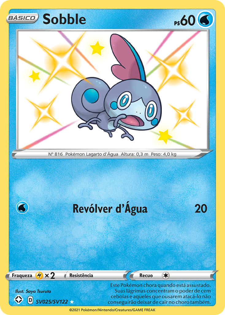Sobble SV025 — Destinos Brilhantes Cofre Brilhante (Portuguese Pokémon TCG card)
