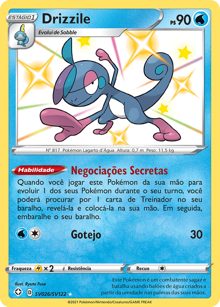 Drizzile SV026 — Destinos Brilhantes Cofre Brilhante (Portuguese Pokémon TCG card)