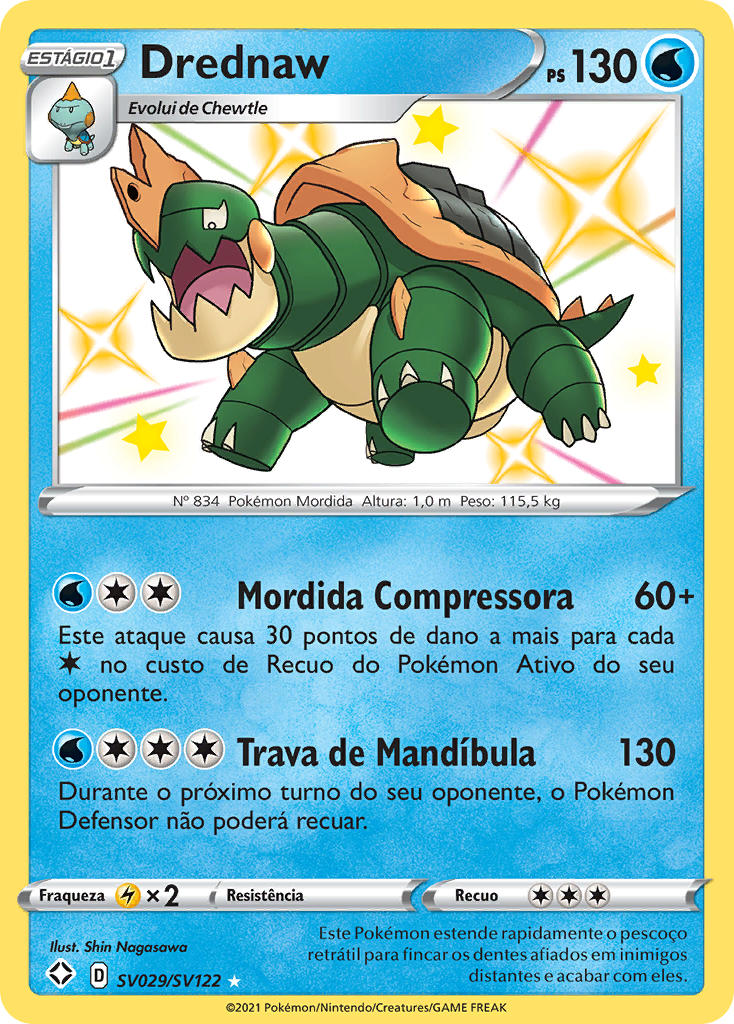 Drednaw SV029 — Destinos Brilhantes Cofre Brilhante (Portuguese Pokémon TCG card)