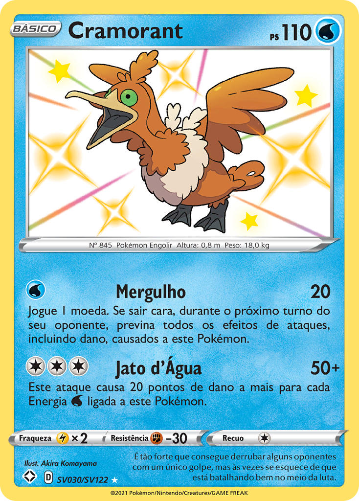 Cramorant SV030 — Destinos Brilhantes Cofre Brilhante (Portuguese Pokémon TCG card)