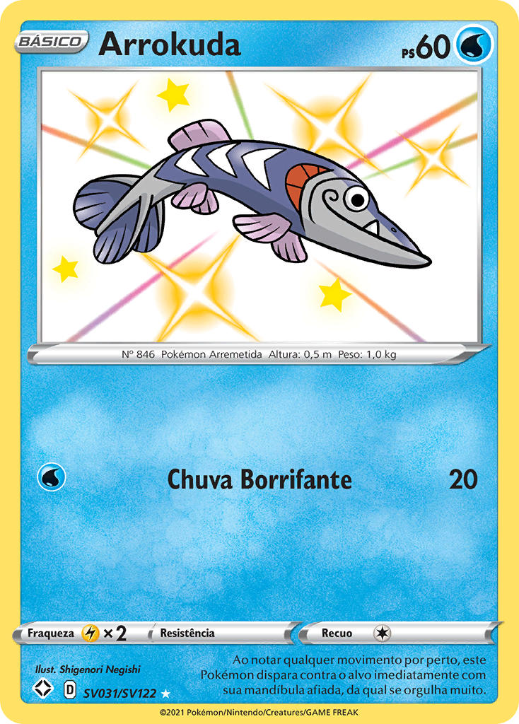 Arrokuda SV031 — Destinos Brilhantes Cofre Brilhante (Portuguese Pokémon TCG card)