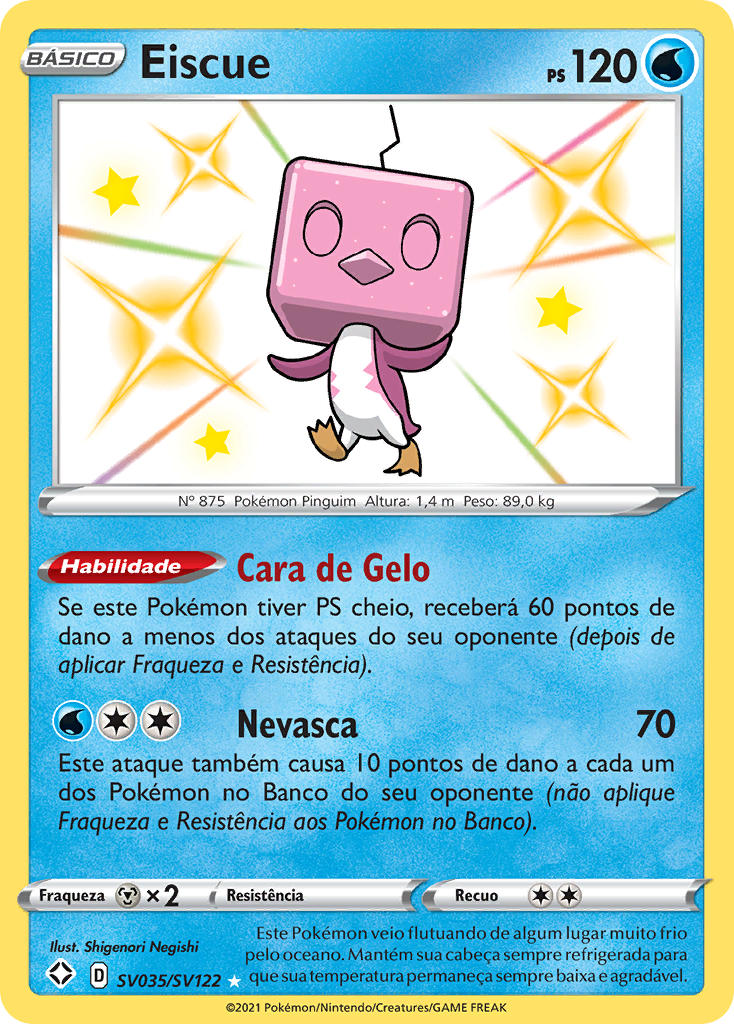 Eiscue SV035 — Destinos Brilhantes Cofre Brilhante (Portuguese Pokémon TCG card)