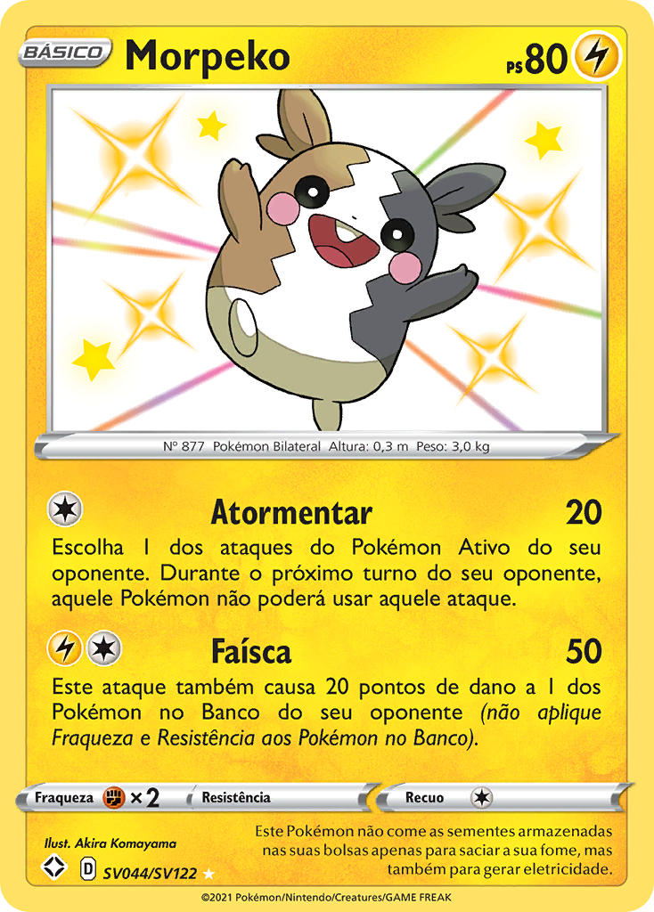 Morpeko SV044 — Destinos Brilhantes Cofre Brilhante (Portuguese Pokémon TCG card)