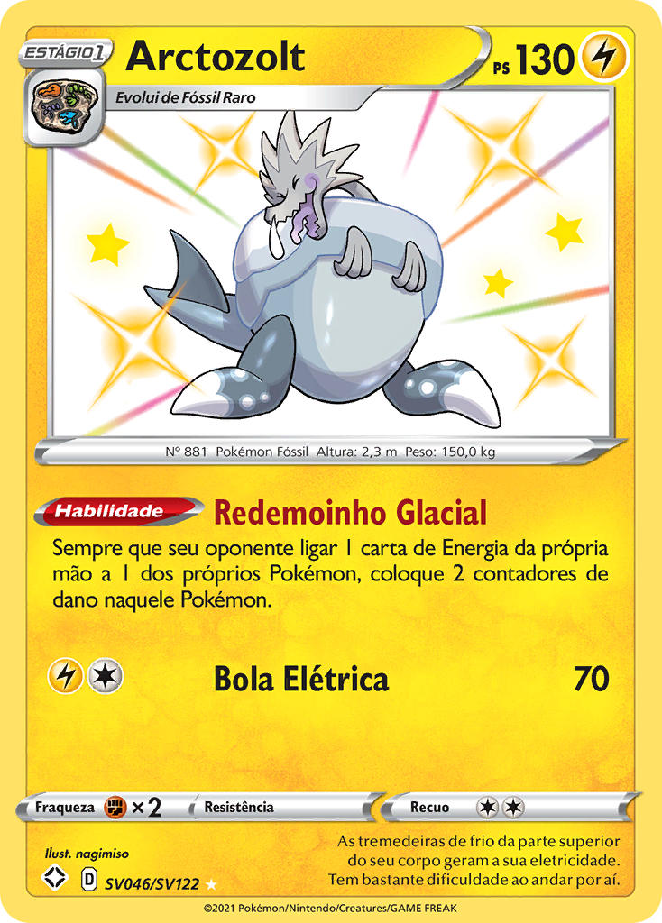 Arctozolt SV046 — Destinos Brilhantes Cofre Brilhante (Portuguese Pokémon TCG card)