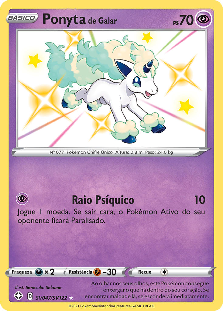Ponyta de Galar SV047 — Destinos Brilhantes Cofre Brilhante (Portuguese Pokémon TCG card)